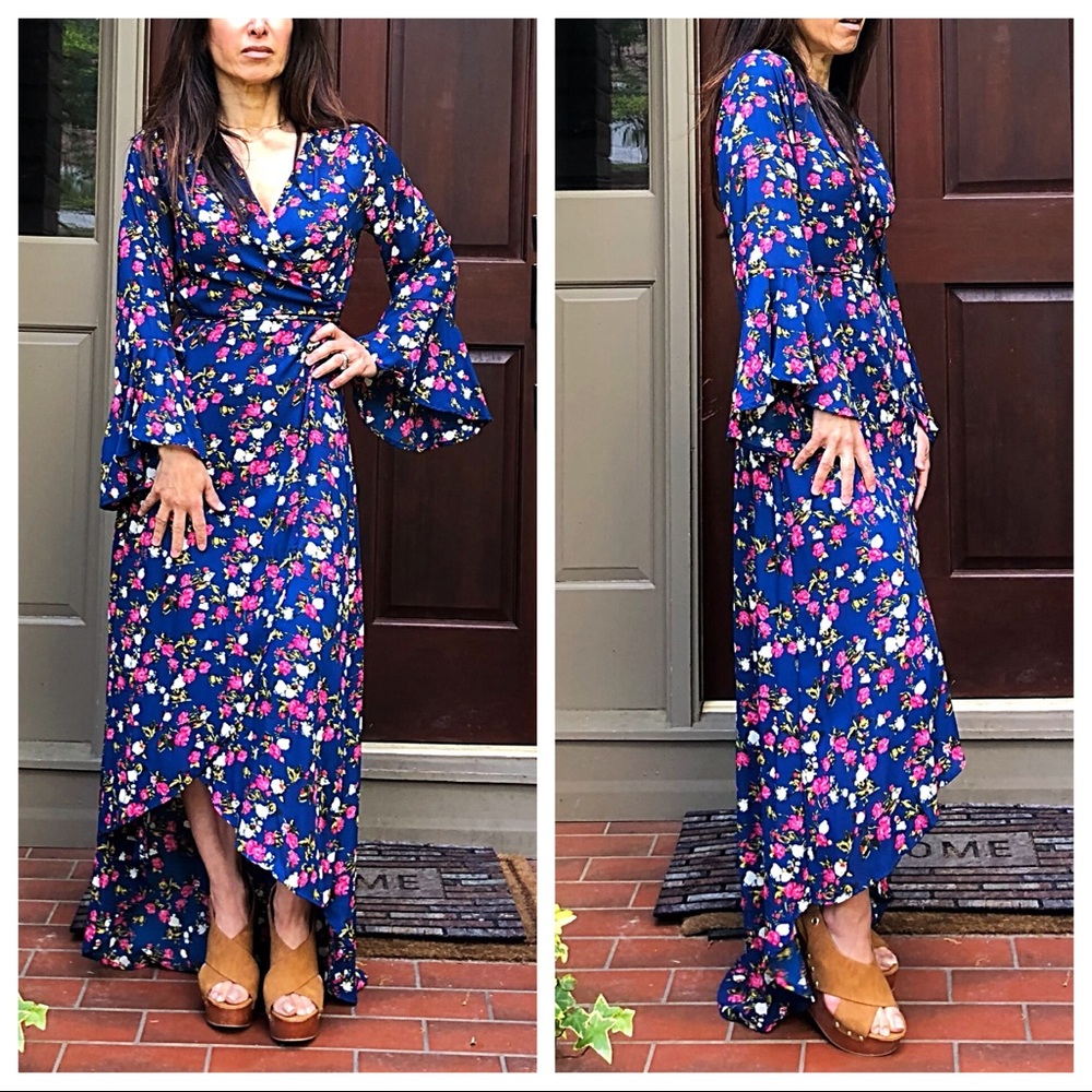 ♦️LAST ONE ♦️Boho gorgeous floral H/L wrap dress - Picture 4 of 8
